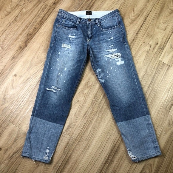 Brappers 30th Anniversary Distressed Torn Light Wash 28x26 Denim Jeans Womens - Picture 1 of 10
